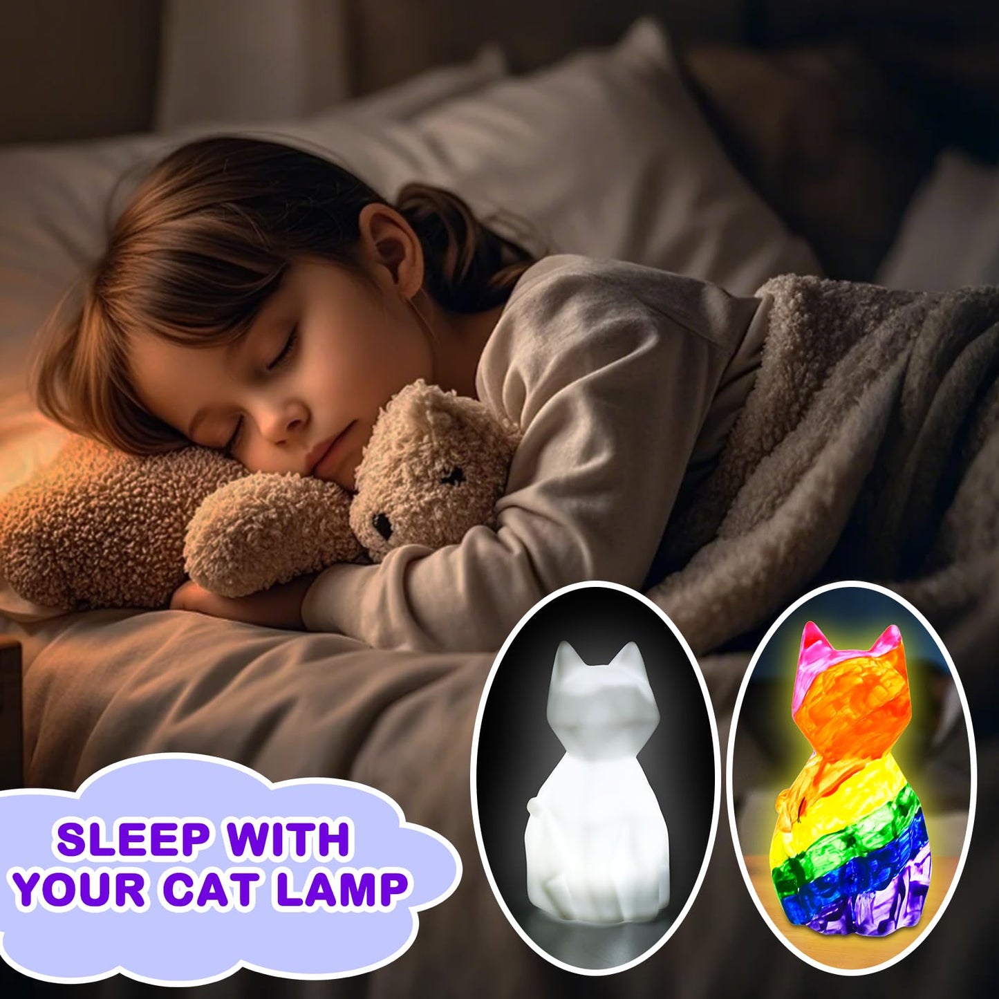 Docwouugo Cat Lamp Craft Kit for Kids 8-12 | Easter Basket Gift