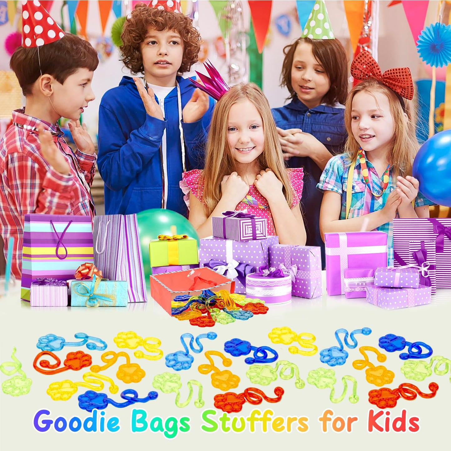 DODOLOL 30 PCS Sticky Hands — Dog Paw Shape Party Favors for Kids