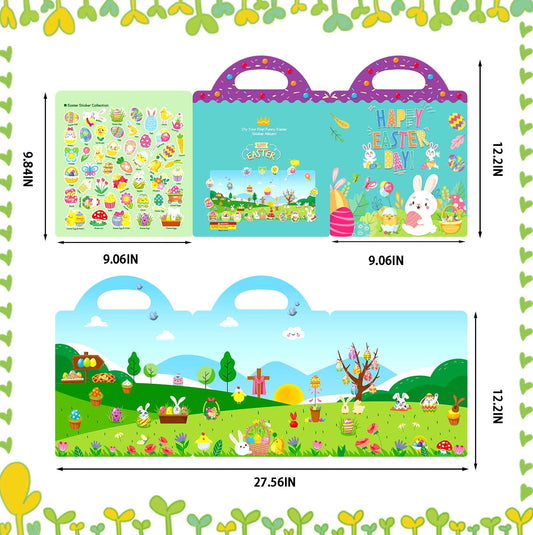 Dokeawo Easter Sticker Book Set for Toddlers — Reusable, Screen-Free Fun
