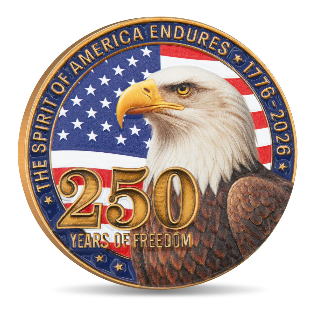 Dolihan USA 250th Anniversary Commemorative Coin – Bald Eagle & Statue of Liberty Design (1776–2026)