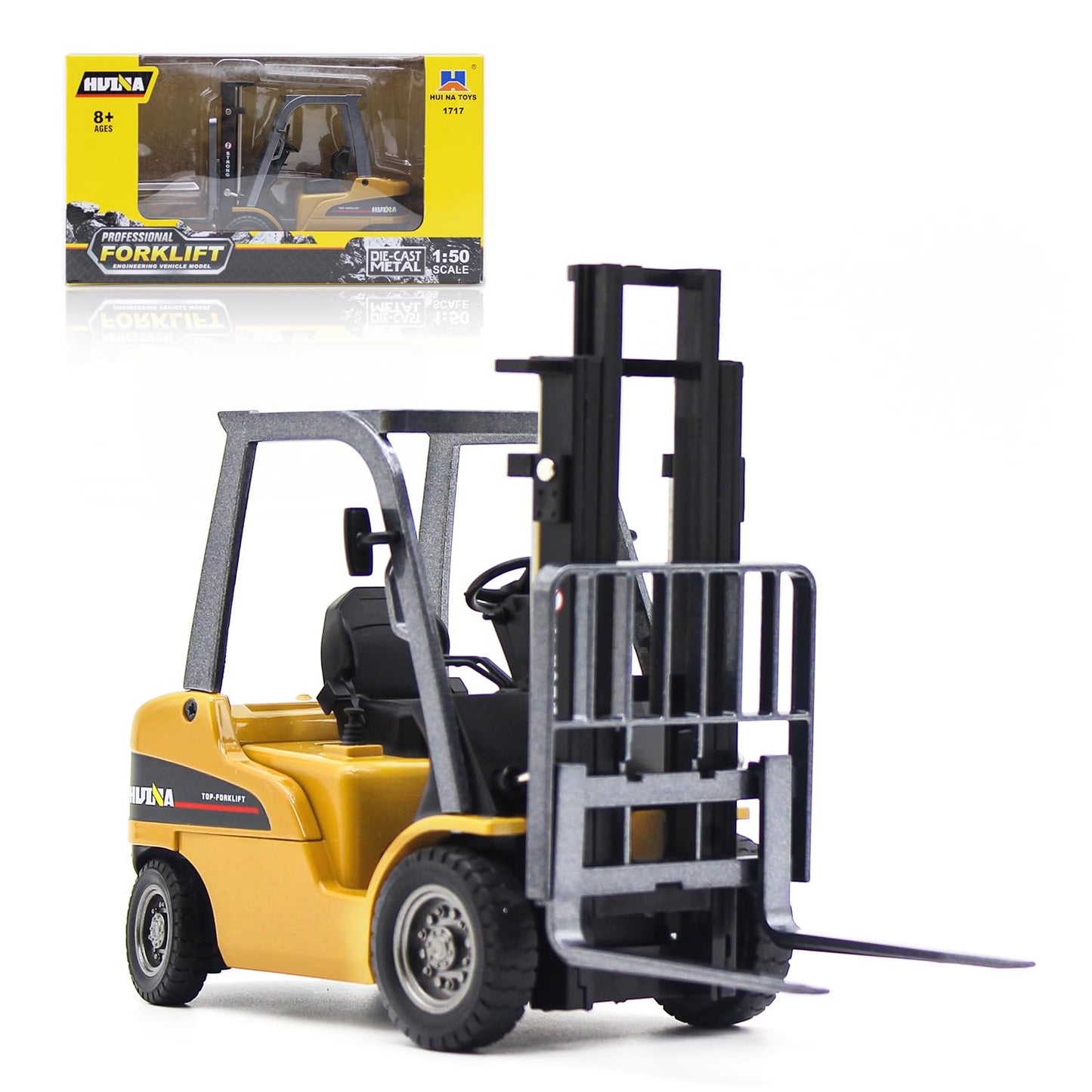 Dollox Die-cast Forklift Truck Toys — 1/50 Scale Metal Engineering Vehicle