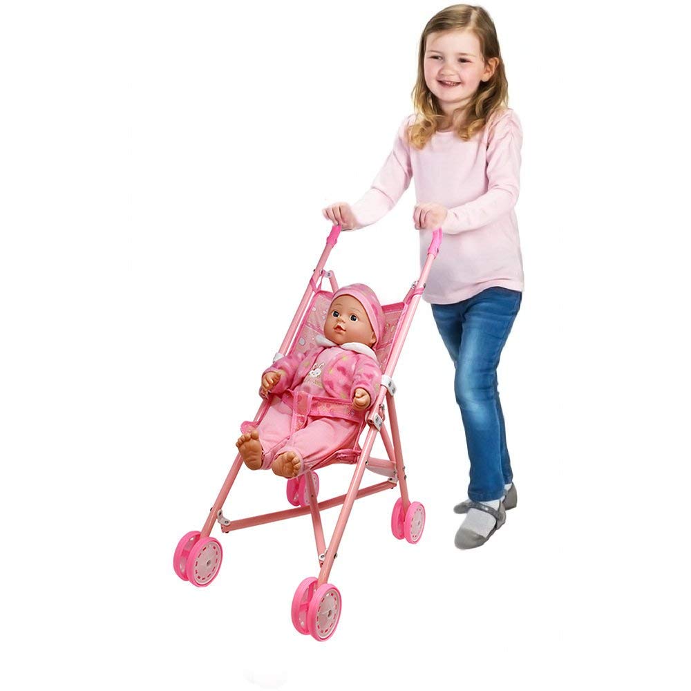 Dolls To Play My First Baby Doll Stroller & 18-Inch Soft Body Baby Doll – Fun Play Combo