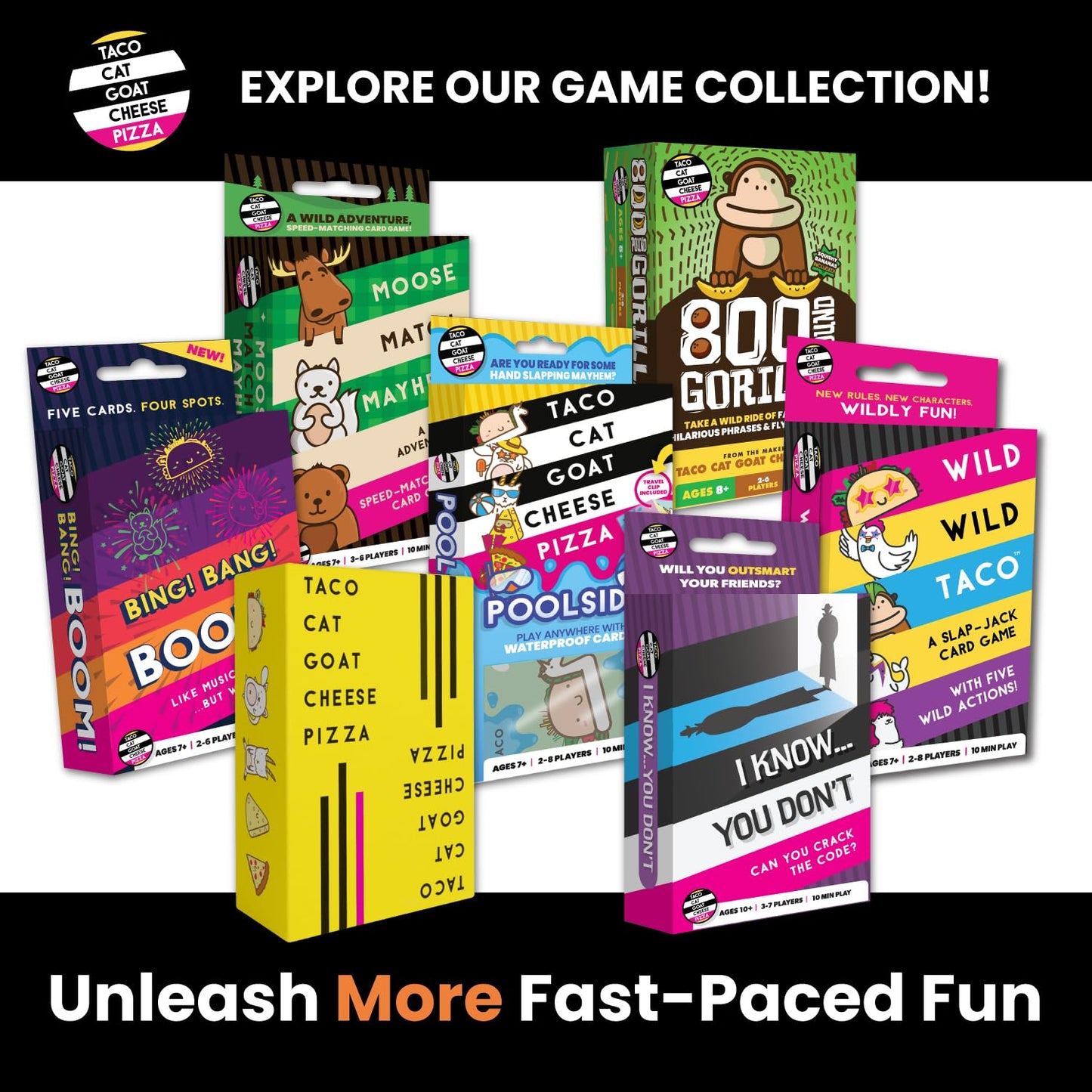 Taco Cat Goat Cheese Pizza Halloween Edition — 15-Minute Card Game for Family Night | 2-8 Players | Dolphin Hat Games