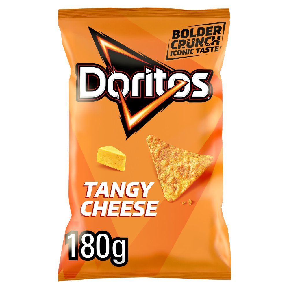 Doritos Tangy Cheese Tortilla Chips Sharing Bag Crisps 180g (Box of 12)