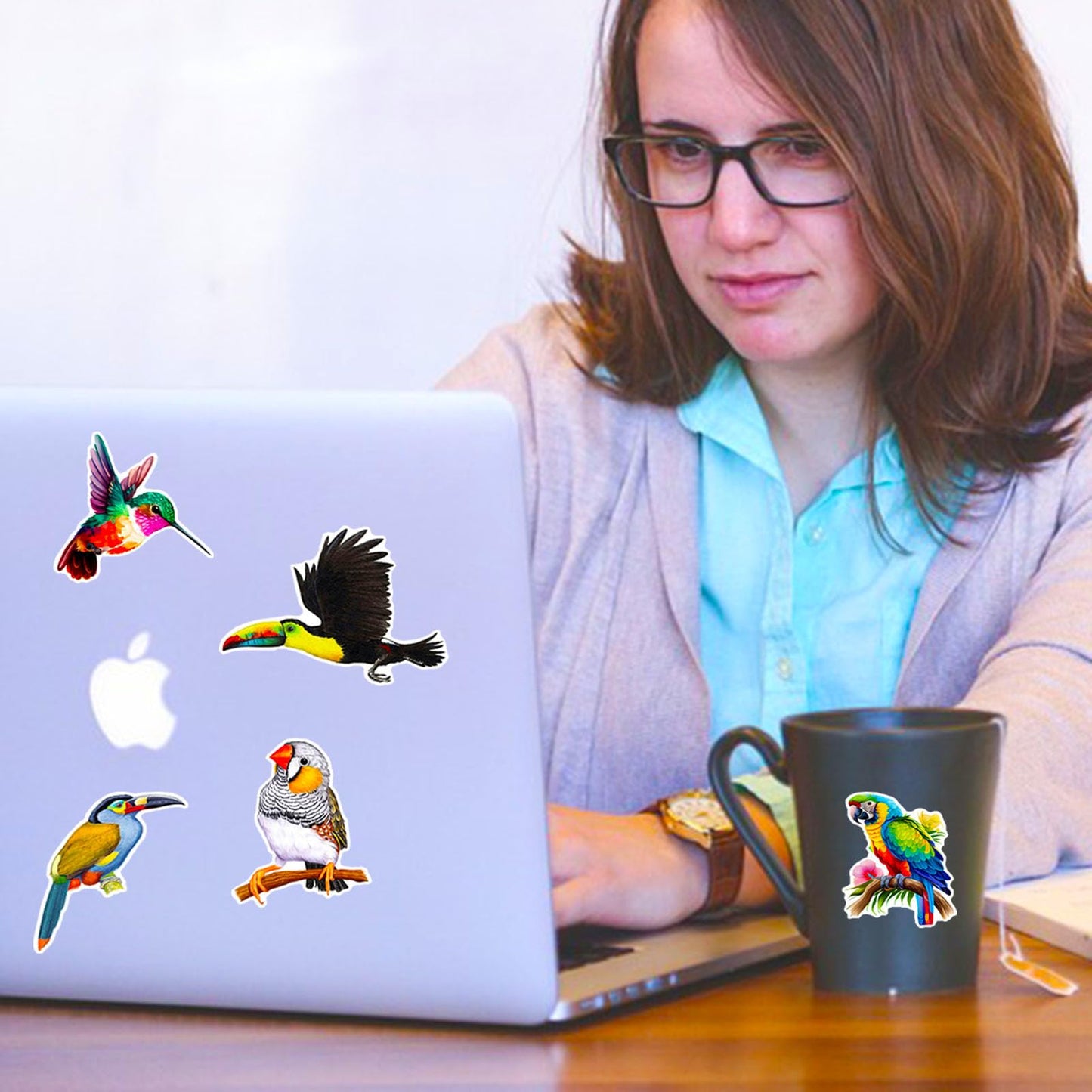 DothRayan 100 Pcs Birds Stickers – Waterproof Vinyl Bird Stickers for Laptops, Water Bottles, Skates & Luggage