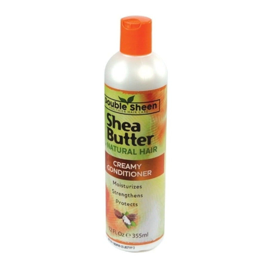 Double Sheen Shea Butter For Natural Hair Creamy Conditioner - Hydrating & Detangling for Coily, Kinky & Curly Hair - 355ml/12 oz