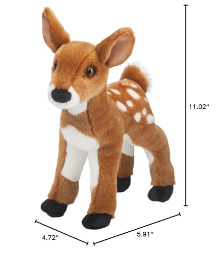 Douglas Delila Deer Fawn Plush Stuffed Animal – 11-Inch Lifelike Baby Deer Toy