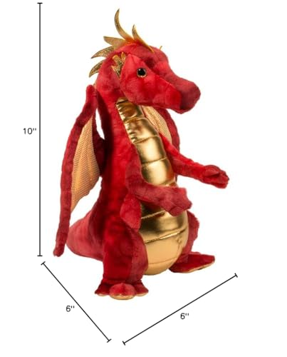 Douglas Eugene Red Dragon Plush – 10-Inch Velvety Dragon Stuffed Animal