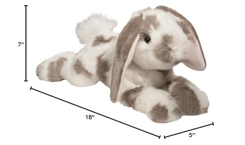 Douglas Ramsey Gray Spotted Bunny Plush — 18-Inch Cuddle Rabbit