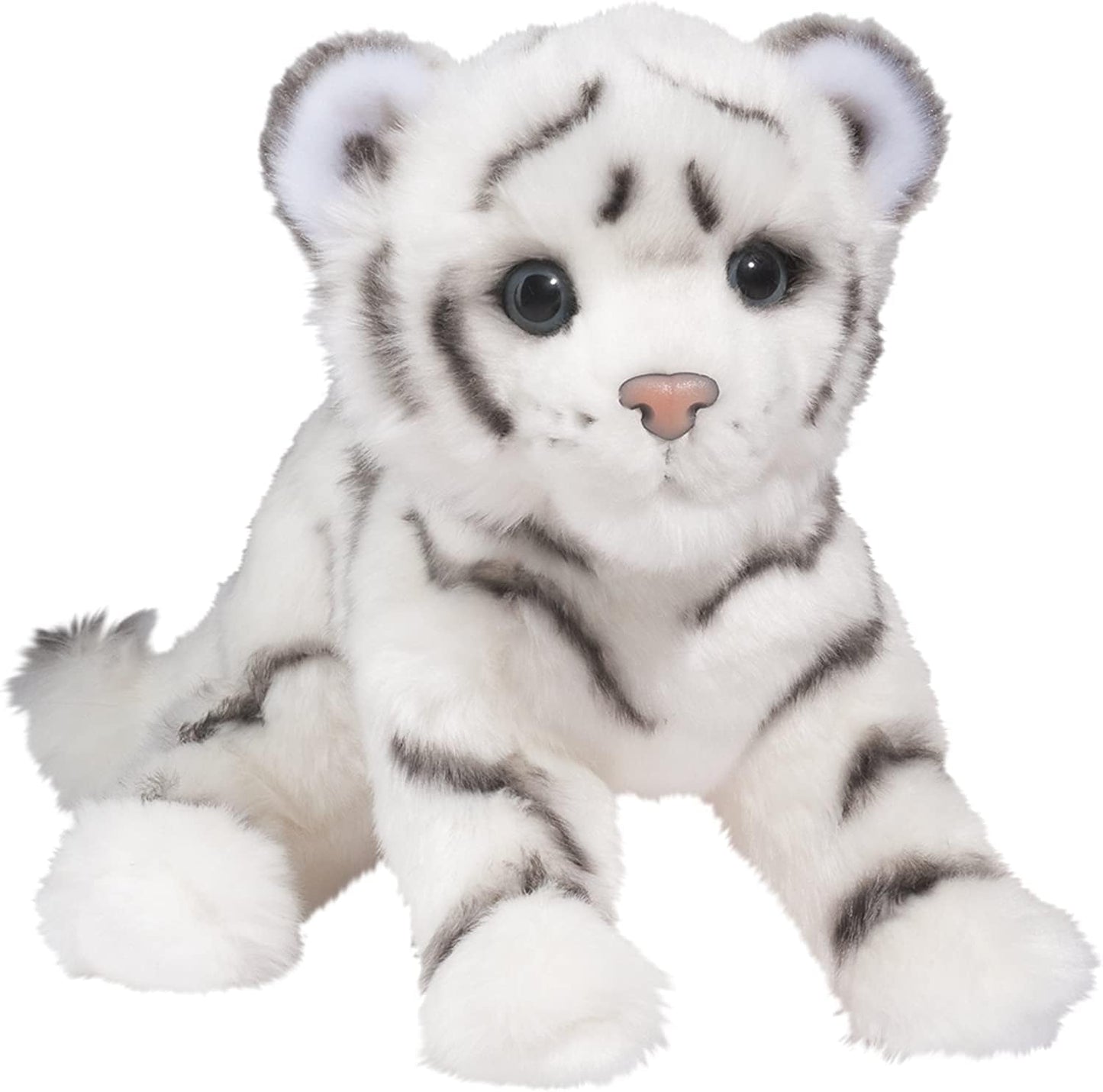 Douglas Silky White Tiger Cub Plush – 14-Inch Realistic White Bengal Tiger Cub Toy