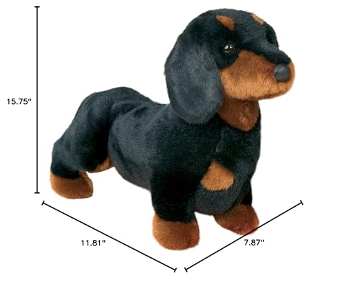 Douglas Spats Black & Tan Dachshund Plush – 12-Inch Cuddly Dog Toy