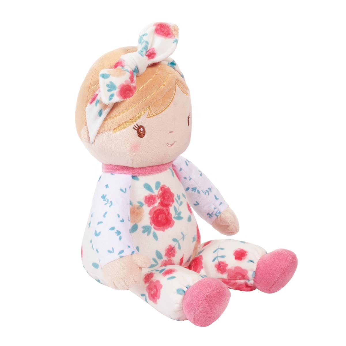 Douglas Vera Floral Soft Doll – 10" Seated Plush Baby Doll (13" Overall) for Babies and Toddlers