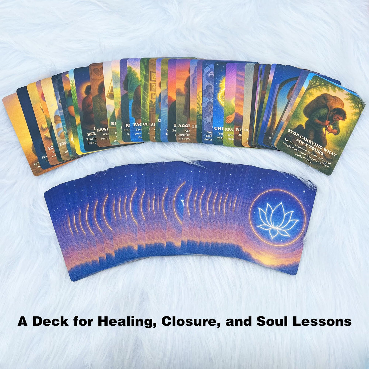 DPEHAKMK Karmic Healing Oracle Cards for Beginners | 75 Shadow Work & Soul Growth Deck