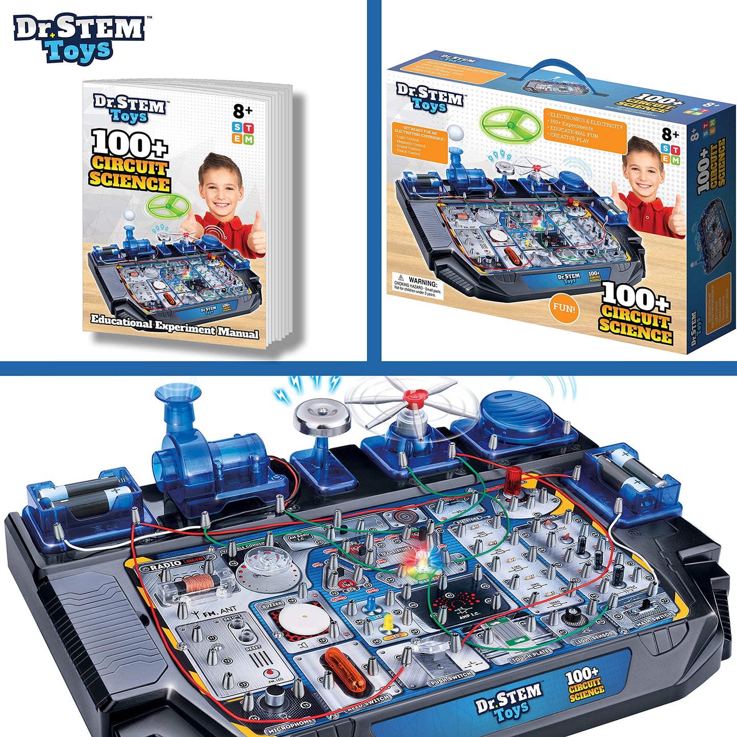 Dr. STEM Toys Circuit Science Kit – 100+ Electrical Experiments for Ages 8+