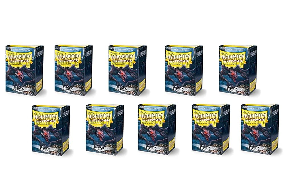 Dragon Shield Matte Black Card Sleeves – 1000 Pack, 63×88 mm, PVC-Free, Archival Safe, 120 μm