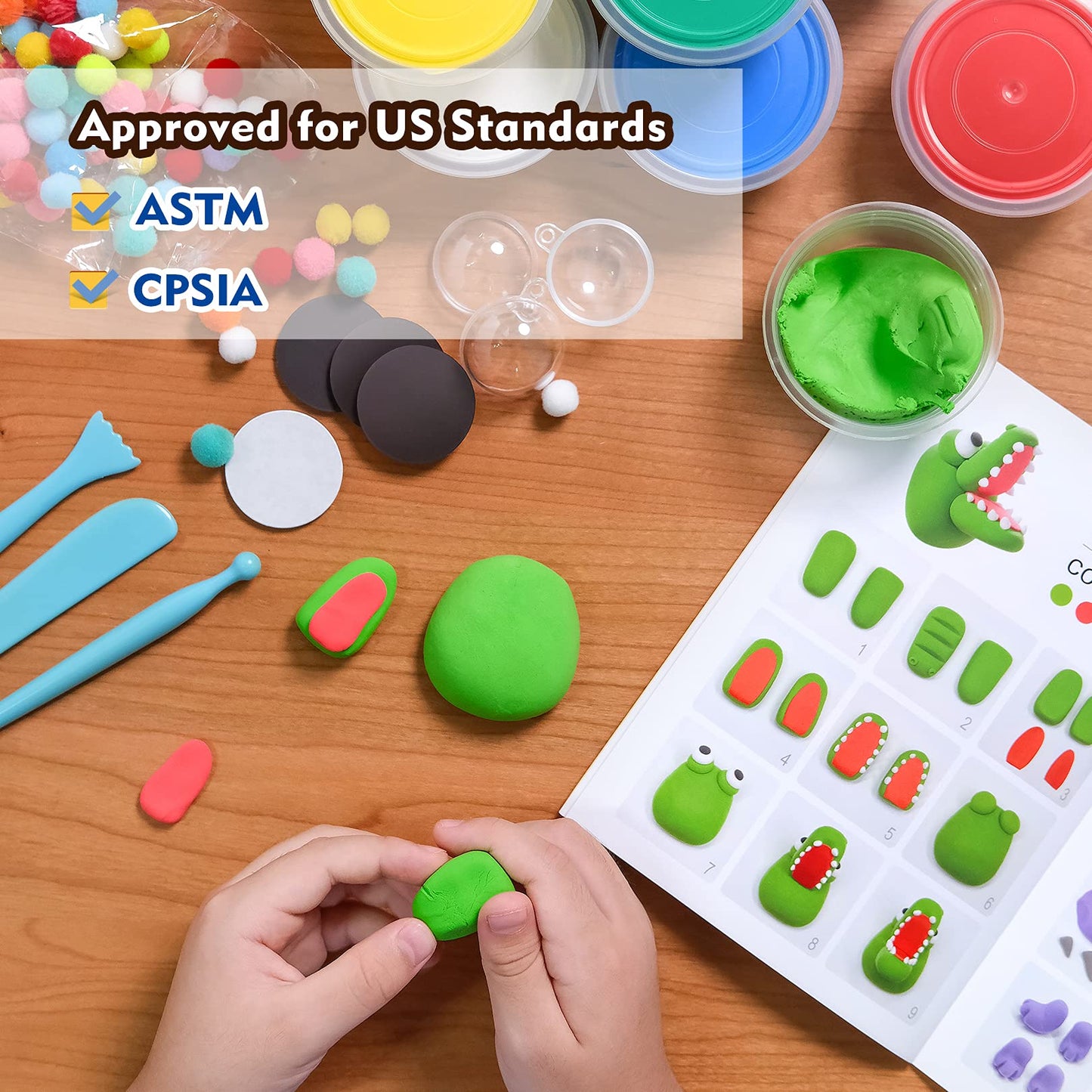 Drama Planet Air Dry Clay Kit for Kids | Create Refrigerator Magnets with Modeling Clay