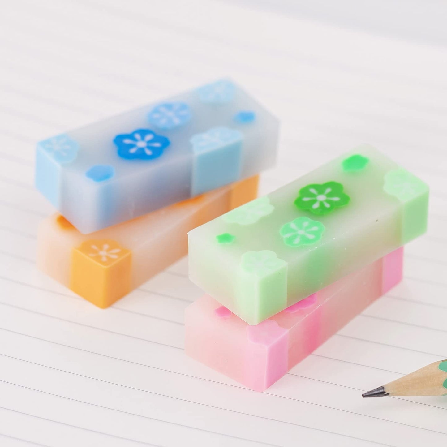 Dreamm Cute Erasers for Kids – 16-Pack Bulk, 4 Styles (Fruit, Ball, Sakura, Dinosaur)