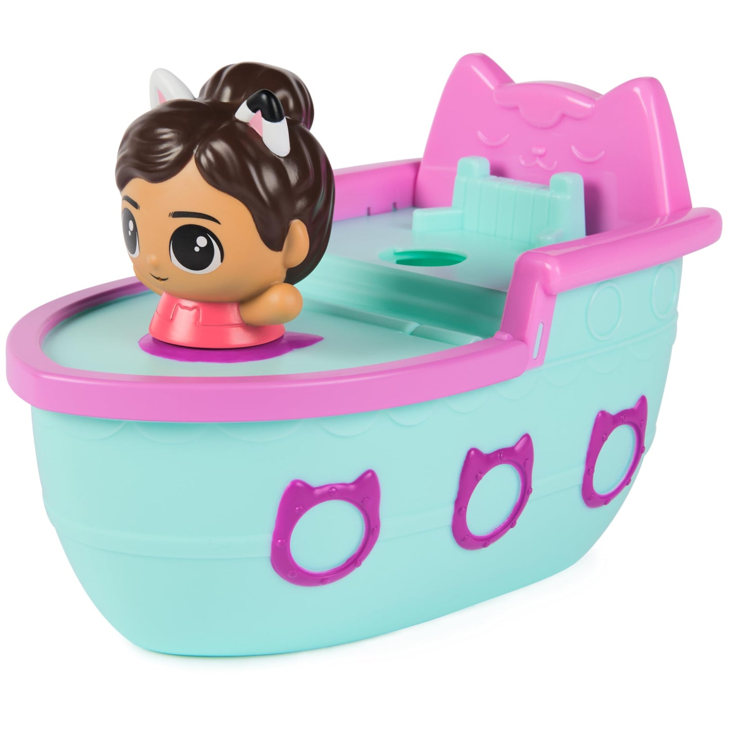 DreamWorks Gabby's Dollhouse Gabby & SS Mercat Bath Set – Floating Squirter & Cruise Ship Toy (Ages 3+)