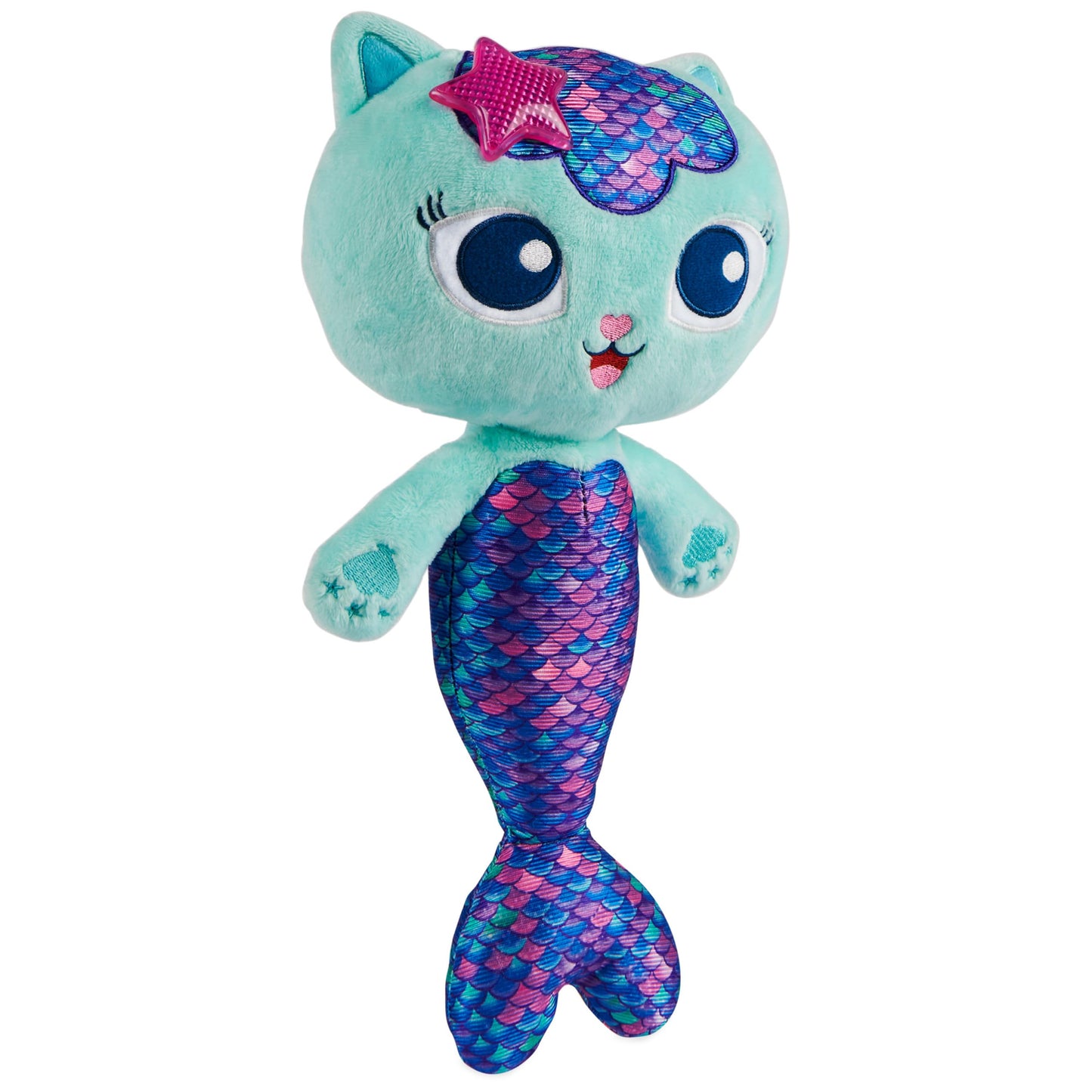 DreamWorks Gabby’s Dollhouse MerCat Plush — 14-Inch Interactive Toy with Light-Up Starfish