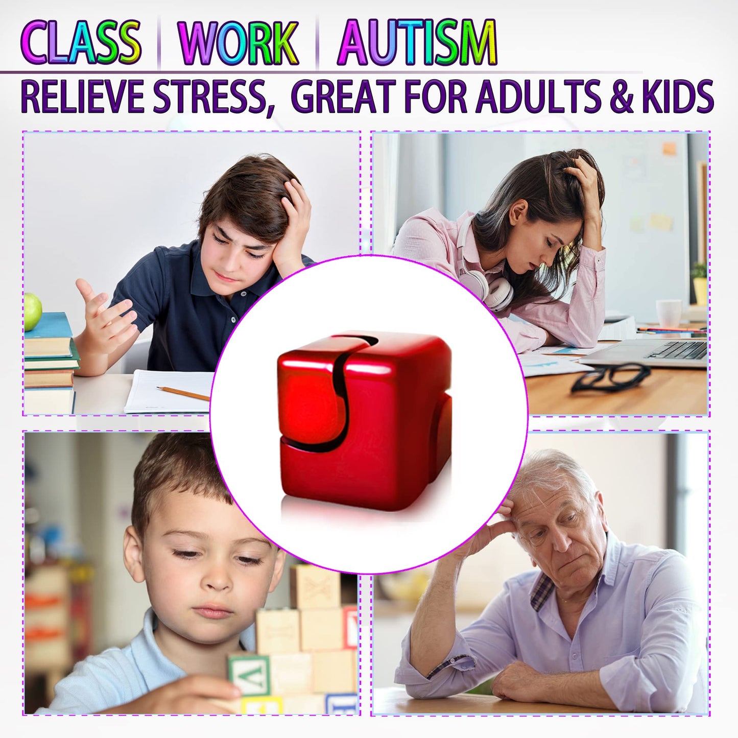 Dr.Kbder Fidget Spinner Cube – Aluminum Desk Toy, Pocket-Sized Sensory Fidget for Adults & Teens