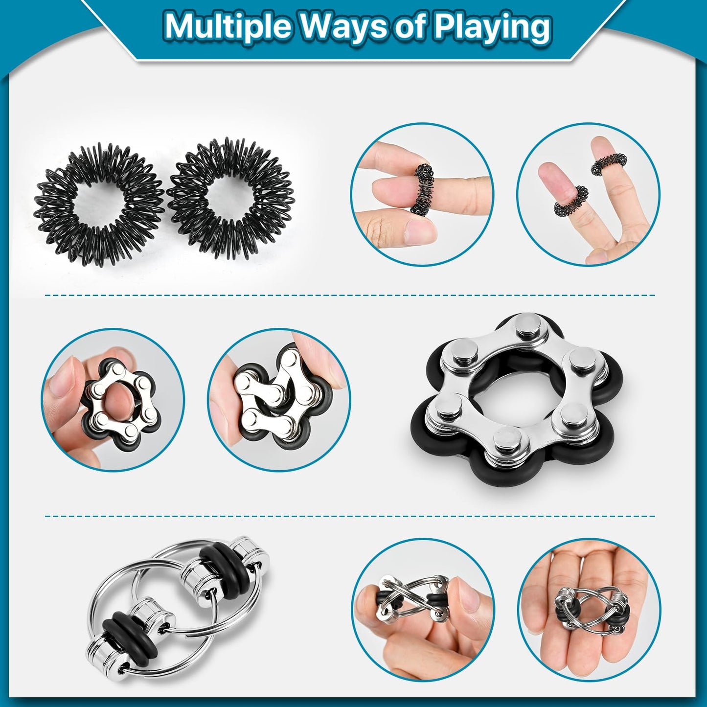 Dr.Kbder Fidget Toys Adults Pack 6‑Piece – Stress Relief, Focus & Breaks