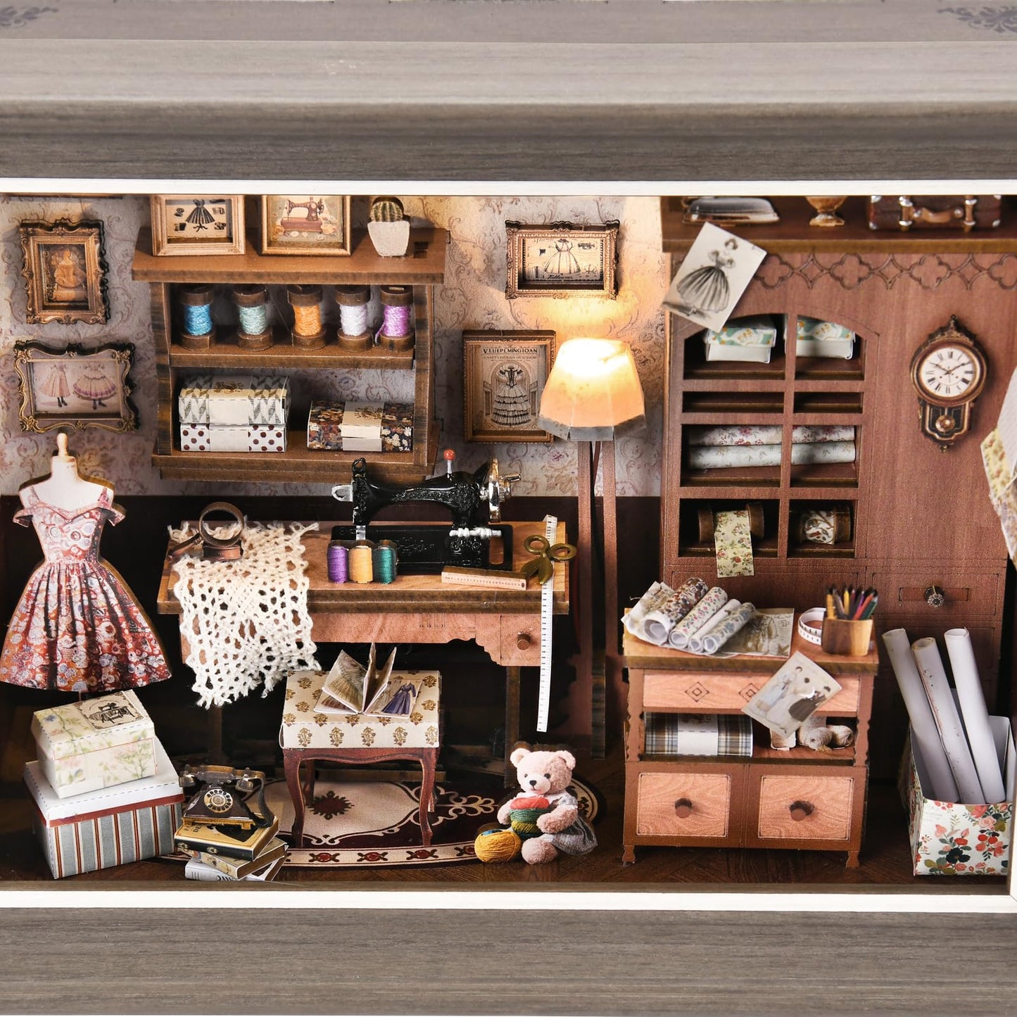 DROICC Book Nook Kit – 3D Wooden Puzzle with LED Light & Wall-Mount Frame | Lily Sewing Shop