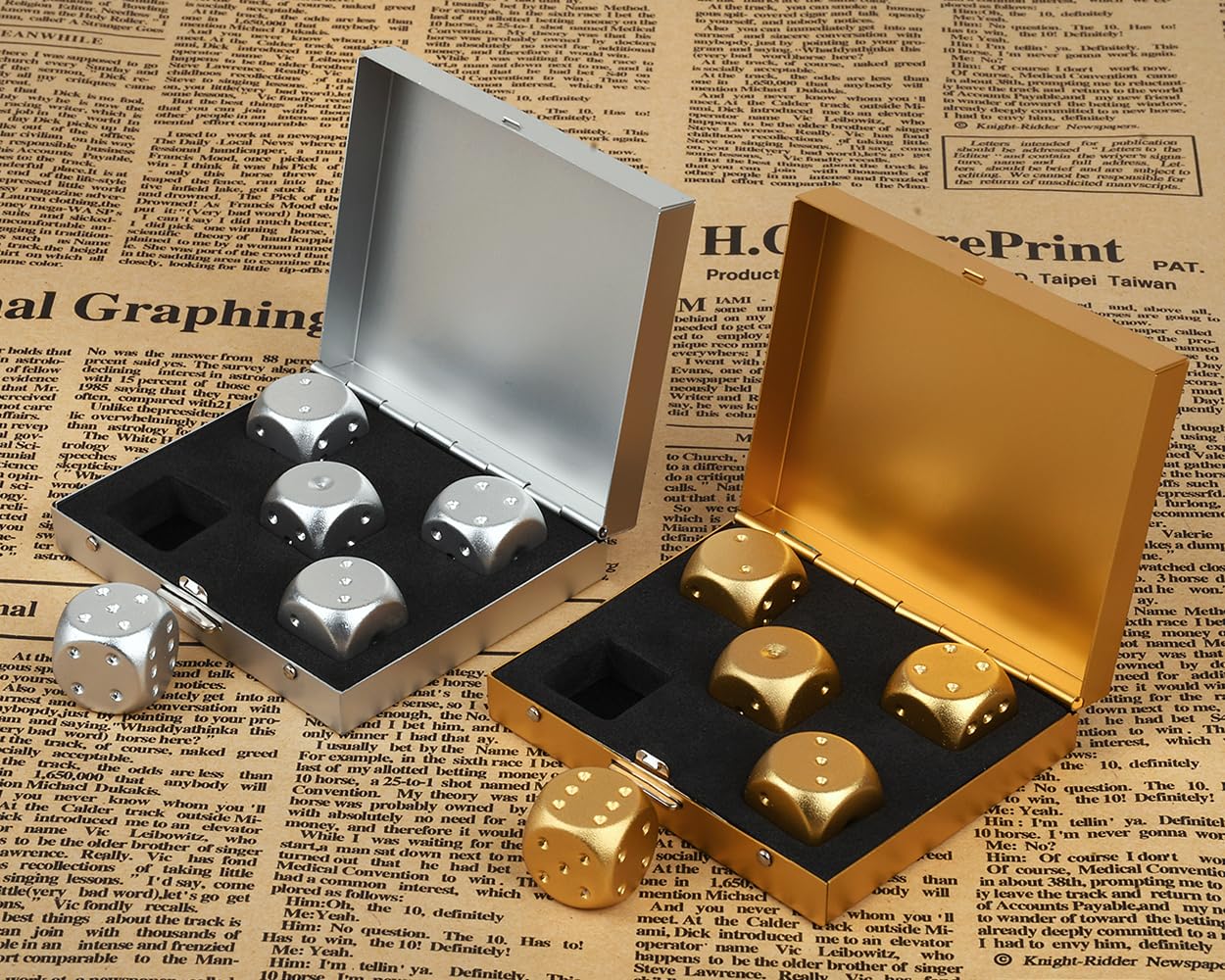 DS.DISTINCTIVE STYLE Aluminum Dice Set — 5x16mm with Case (D6) for Party Games