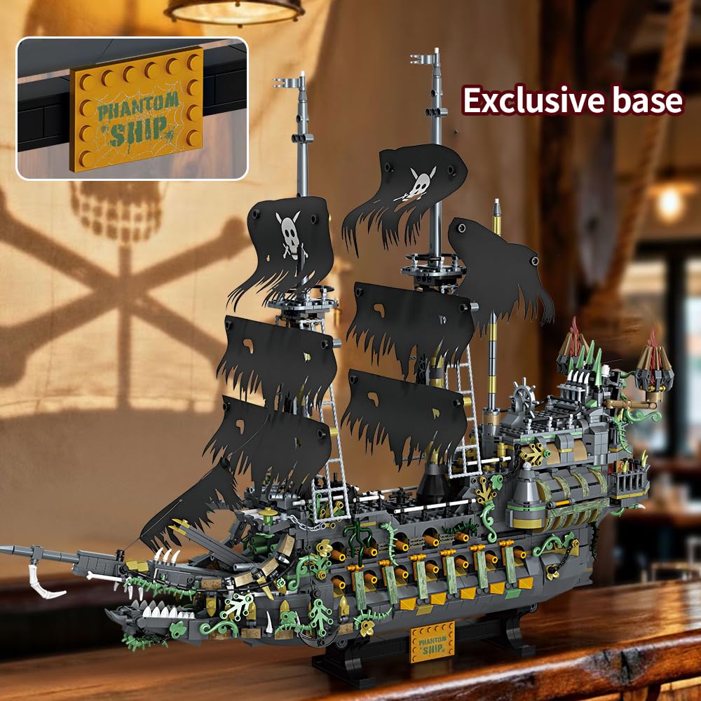 DUANT 39107 The Flying Dutchman Pirate Ship Building Kit — 2434 Pieces with Display Stand