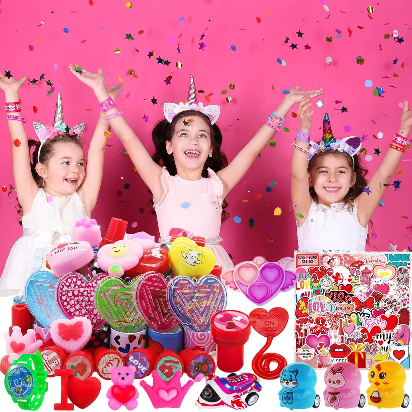 Duccsko 132 Valentines Day Party Favors Set | Classroom Prizes & Gift Bags