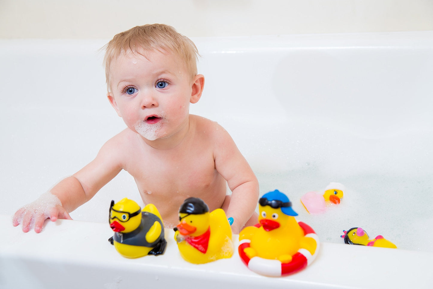 DUCKY CITY 3-Inch Rubber Duck – Squeaky Bath Toy with Hole | Baby Safe Tub Toy Valentines Sweetheart