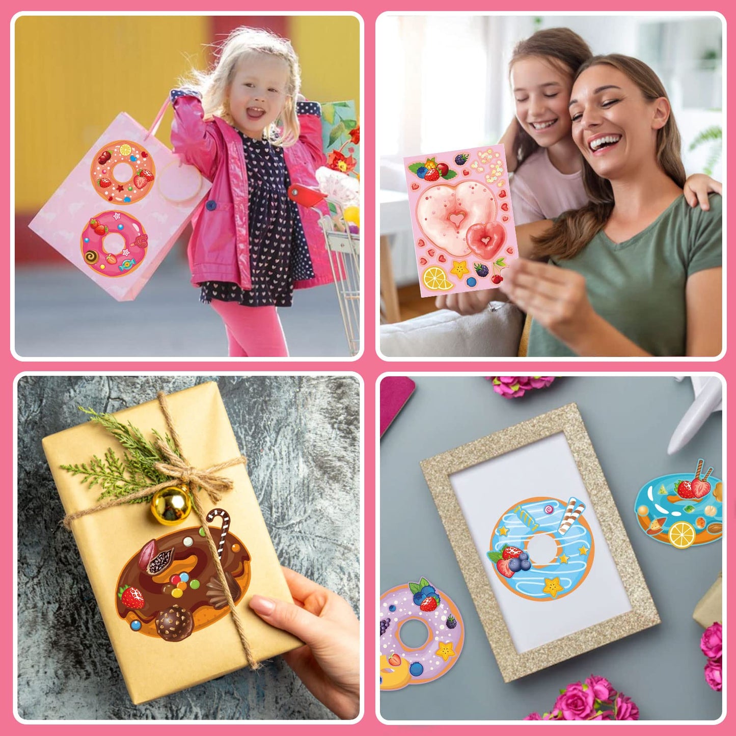 DUJAA 27 Sheets Make a Face Donut Stickers for Kids – DIY Dessert Art & Crafts