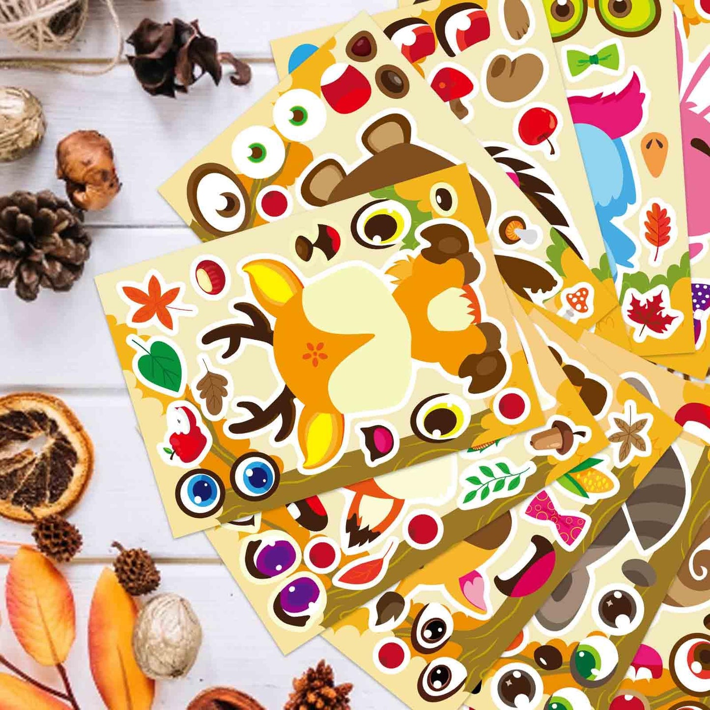 DUJAA 27 Sheets Fall Stickers for Kids – Autumn Animal & Craft Set