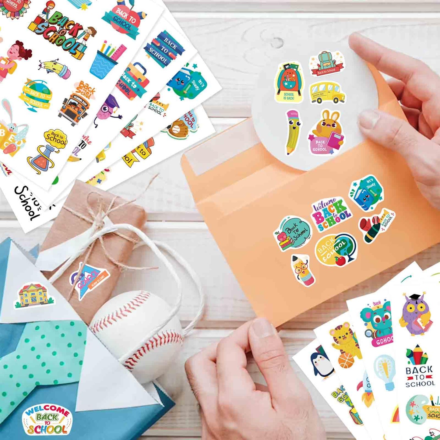 DUJAA Welcome Back-to-School Stickers – 369PCS for First Day, Party Favors & Teacher Rewards