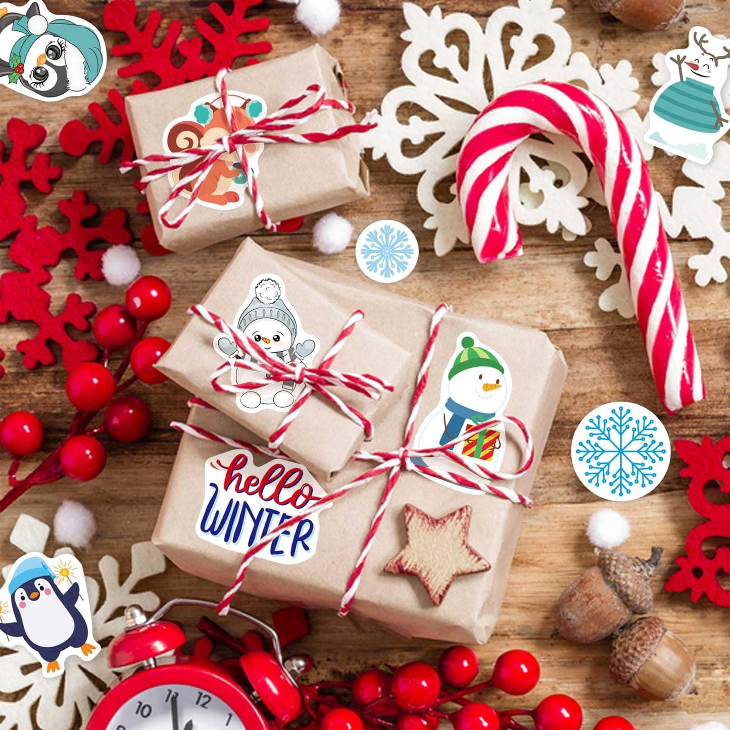 DUJAA 576 Pcs Winter Stickers for Kids | Hello Winter Theme with Penguin, Snowman, and Polar Bear – Holiday Classroom Decor