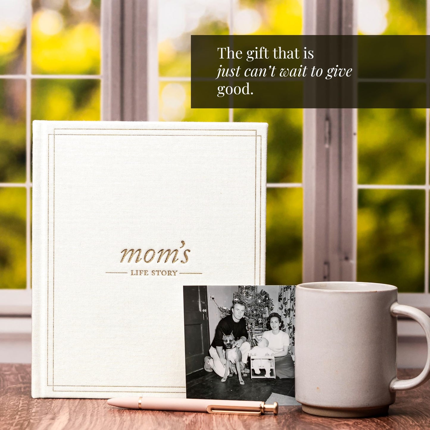 DUNCAN & STONE PAPER CO. 85-Page Mom Tell Me Your Story Journal | Linen Bound Ivory