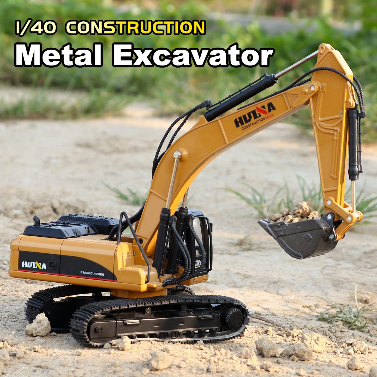 Duturpo 1/40 Scale Metal Excavator Toy – Diecast Construction Digger for Boys & Kids