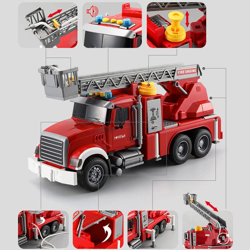Dwi Dowellin Kids Fire Truck Toys – Water Shoot, Lights & Sounds for 3-6 Year Old Boys