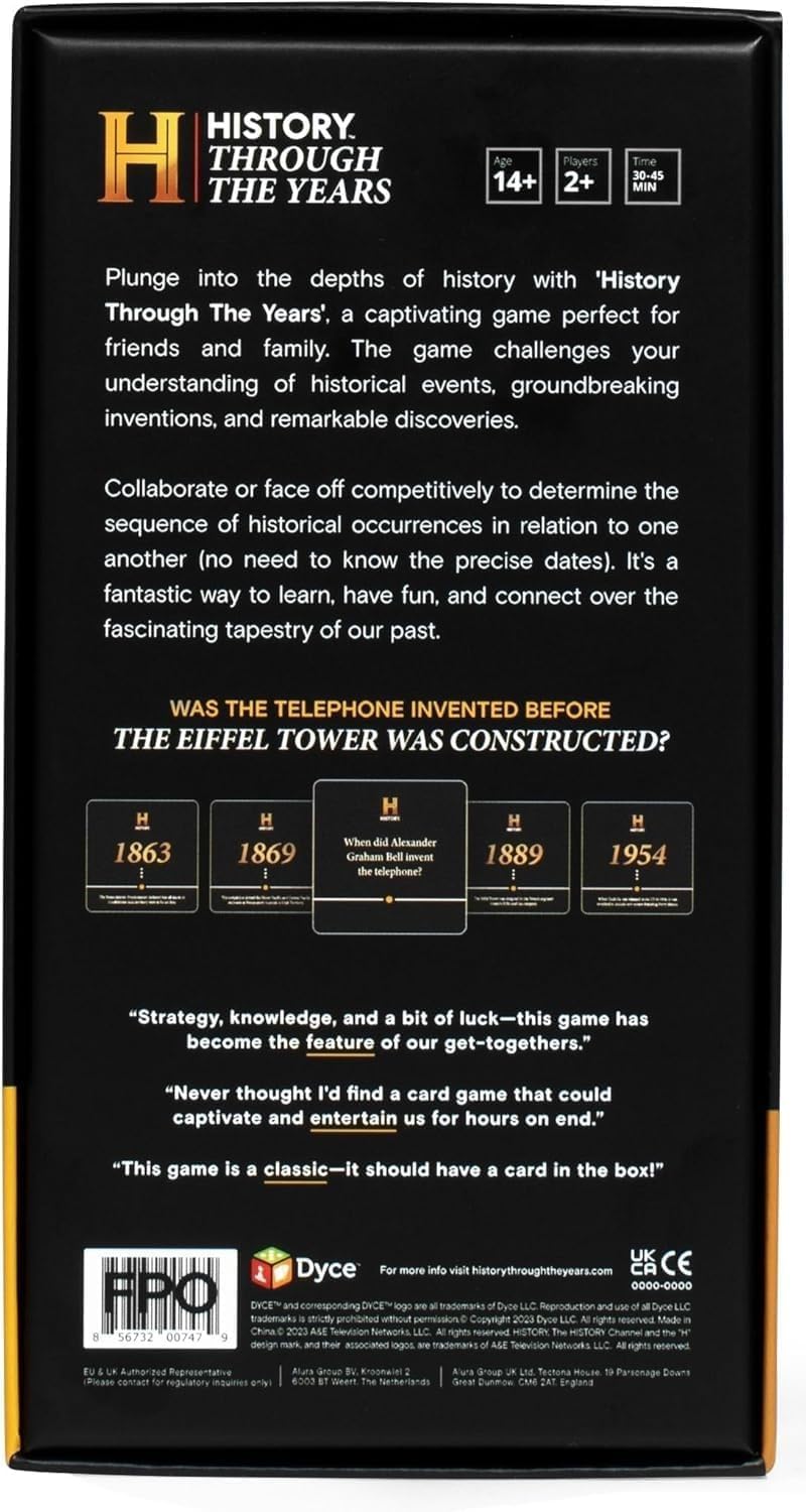 DYCE HISTORY Channel Through The Years – Trivia Card Game (Ages 14+) | 30–45 Min