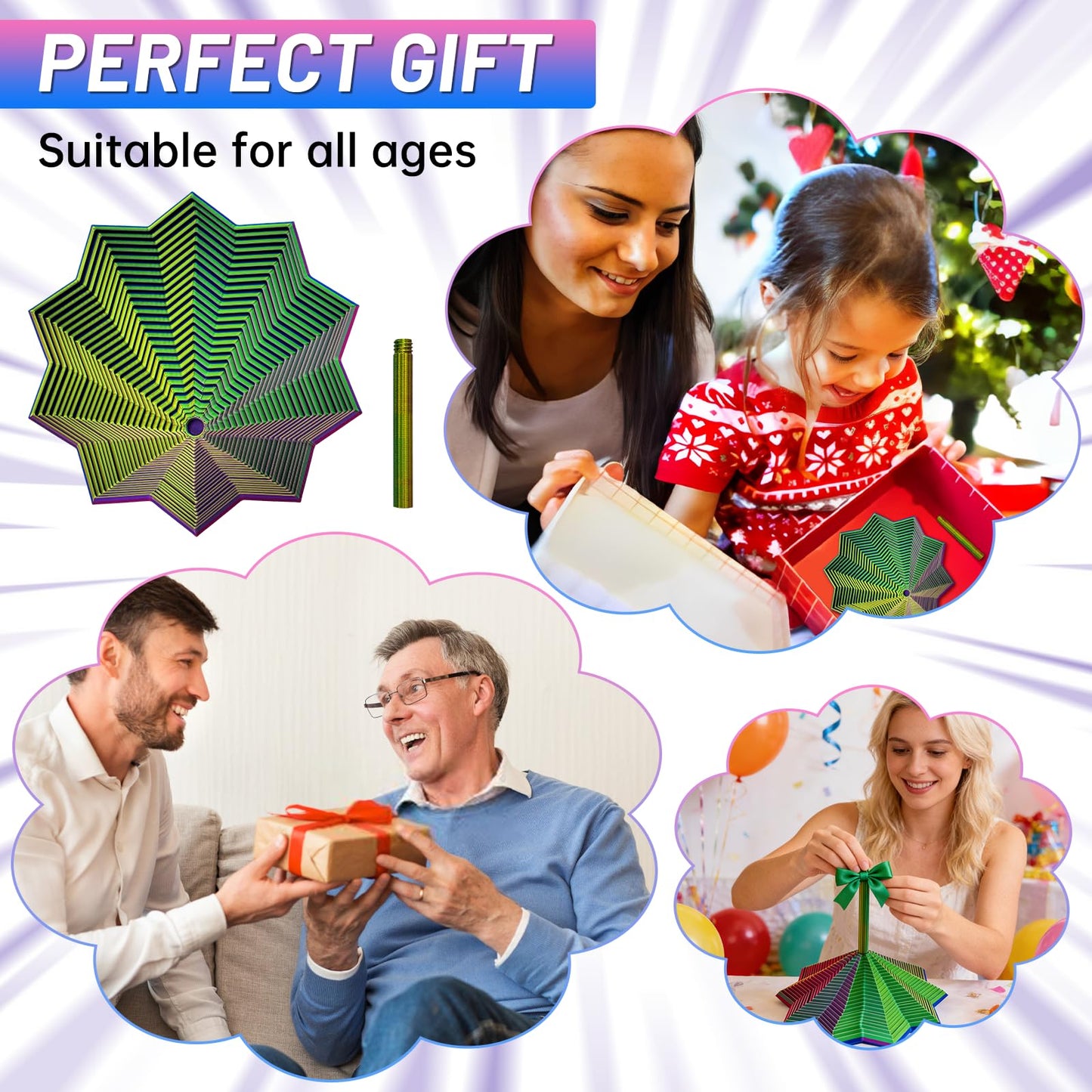 DZZ 3D Printed Expanded Sensory Fidget Star – Stress Relief Toy for Adults