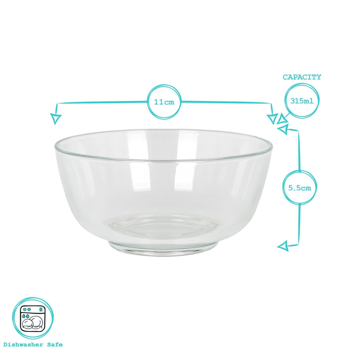 Glass Snack Bowls - 11cm - Pack of 6
