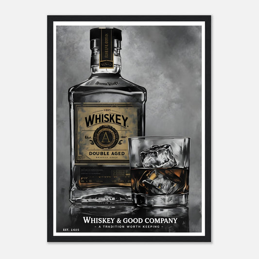 Noir Whiskey Wall Art – Home Bar Framed Print