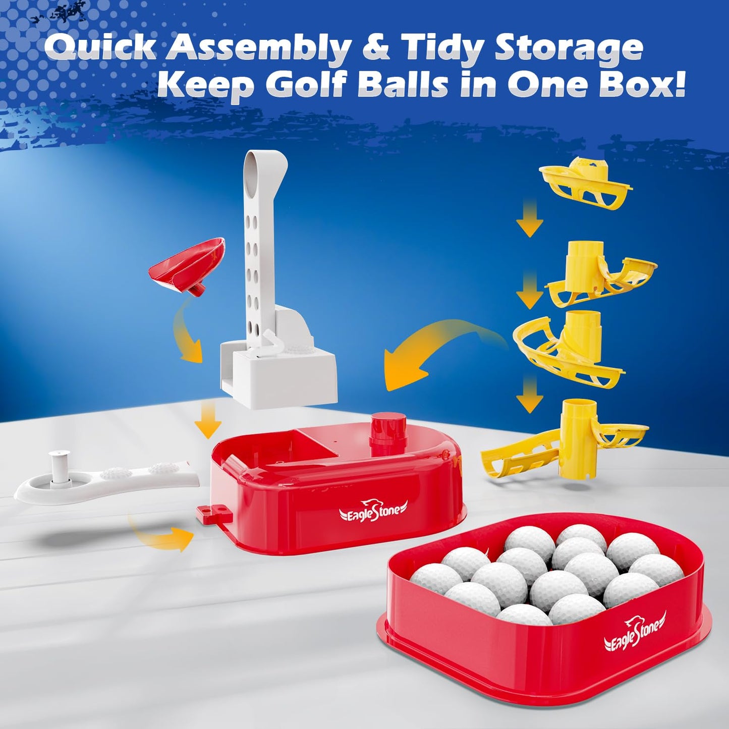 EagleStone Kids Golf Toy Set with Automatic Ball Dispenser – Indoor & Outdoor Play for Ages 3–7