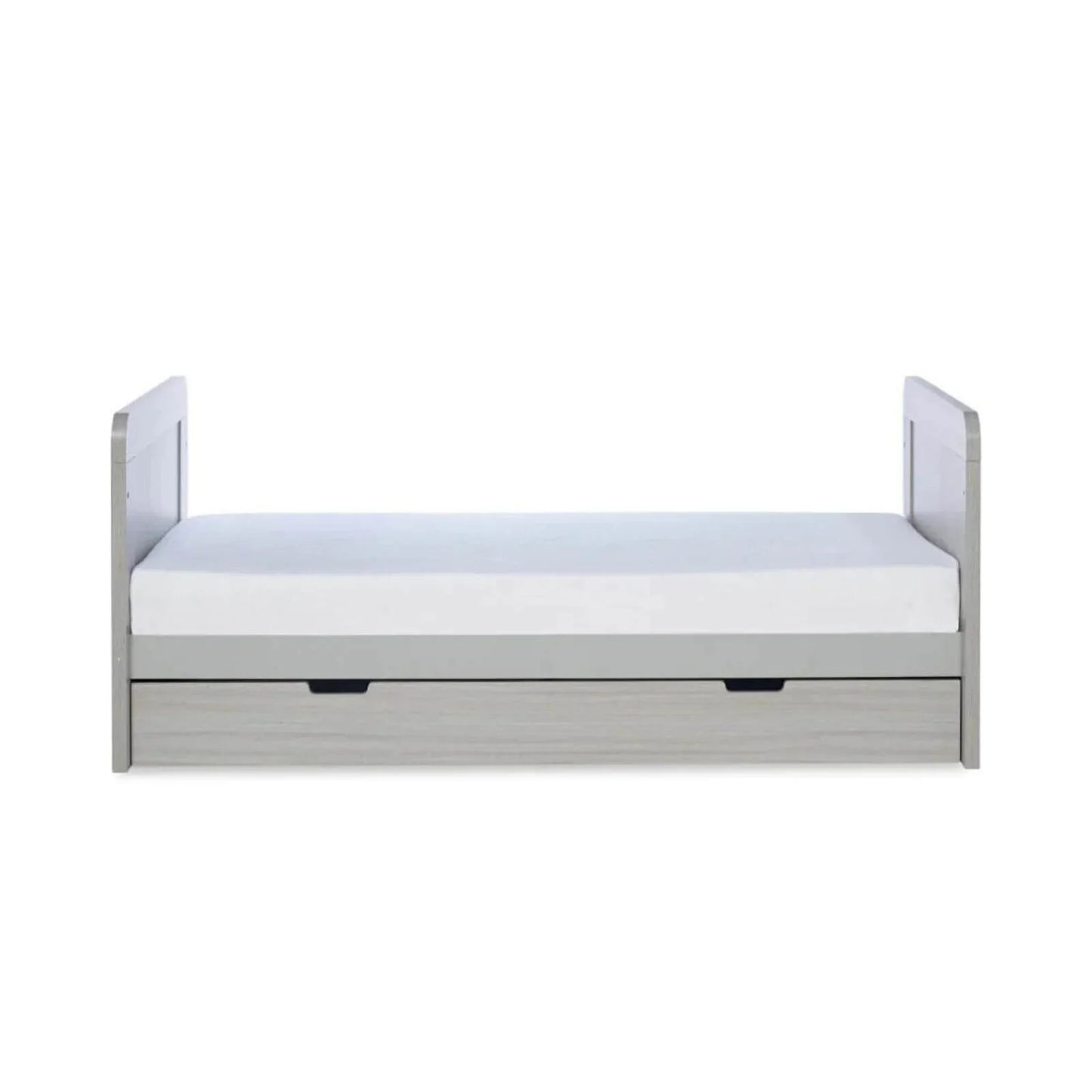 Ickle Bubba Pembrey Cot Bed & Under Drawer Ash Grey - Fibre Mattress