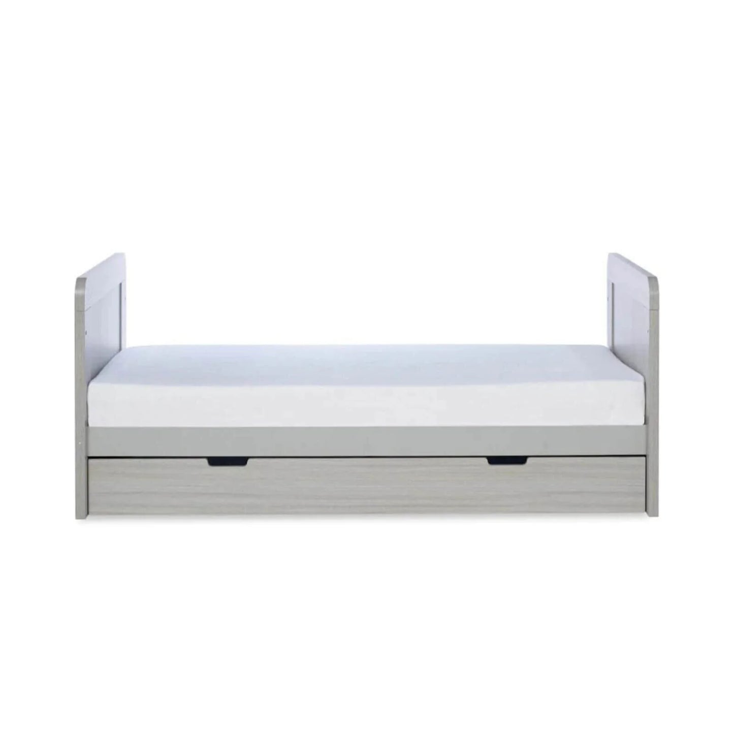 Ickle Bubba Pembrey Cot Bed & Under Drawer Ash Grey - Premium Pocket Sprung Mattress