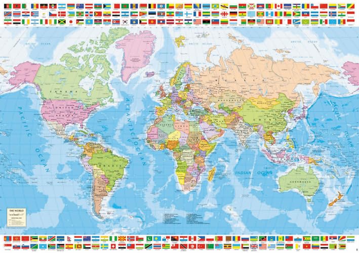 Educa Political World Map 1500-Piece Puzzle – Glue Included | 33.5 x 23.5 in | Ages 12+
