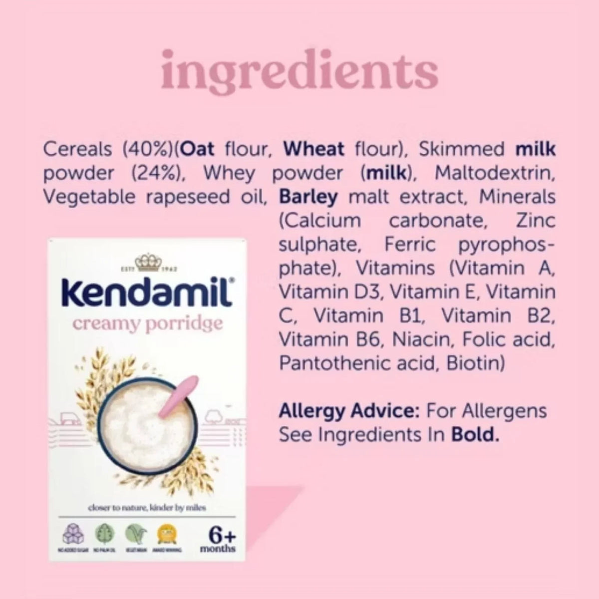 Kendamil Creamy Oat Porridge 6+ months 150g