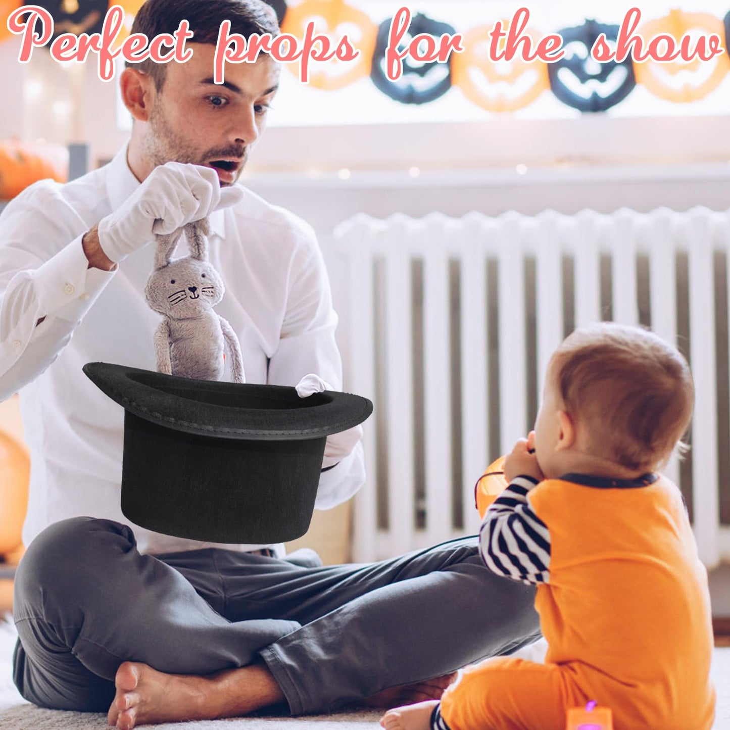 Eerrhhaq 3 Pack Black Felt Top Hats for Kids | Magician & Victorian Costume Hats