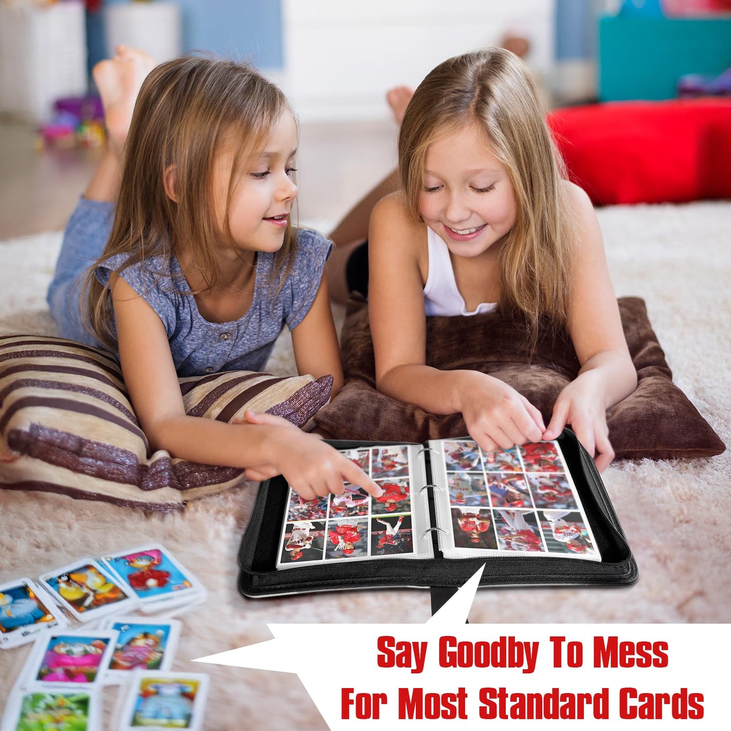 efunny Baseball Card Binder — 9-Pocket, 900-Card Capacity, Waterproof PU Leather Case