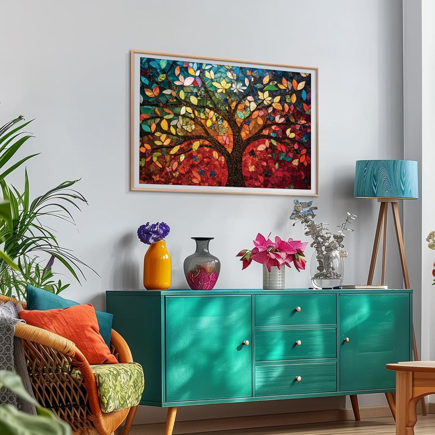 EIYRURU 300-Piece Stained Glass Puzzle – Tree of Life, Large Pieces for Adults & Seniors (20.5 x 15 in)