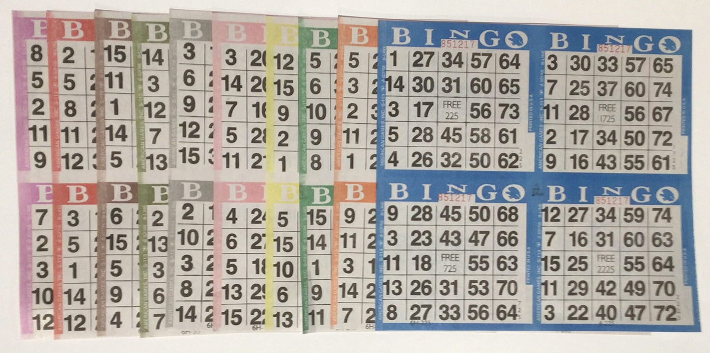 EJFOIEJ Bingo Paper Game Cards — 50 Books, 8-Inch Disposable Sheets, Made in USA